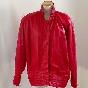 Vintage 80s Red Leather Jacket